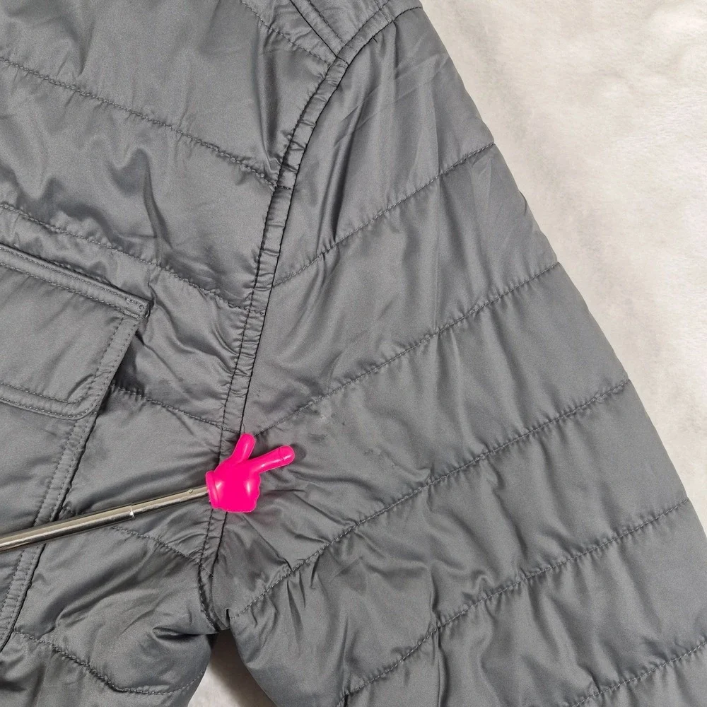 Faherty Atmosphere Full Zip Jacket Men's Small Gray Puffer‎ Snap Button Comfort